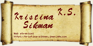 Kristina Šikman vizit kartica